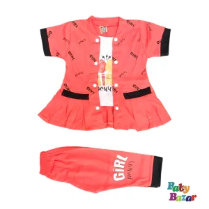 Girl Summer Dress Blended Stuff Red Color