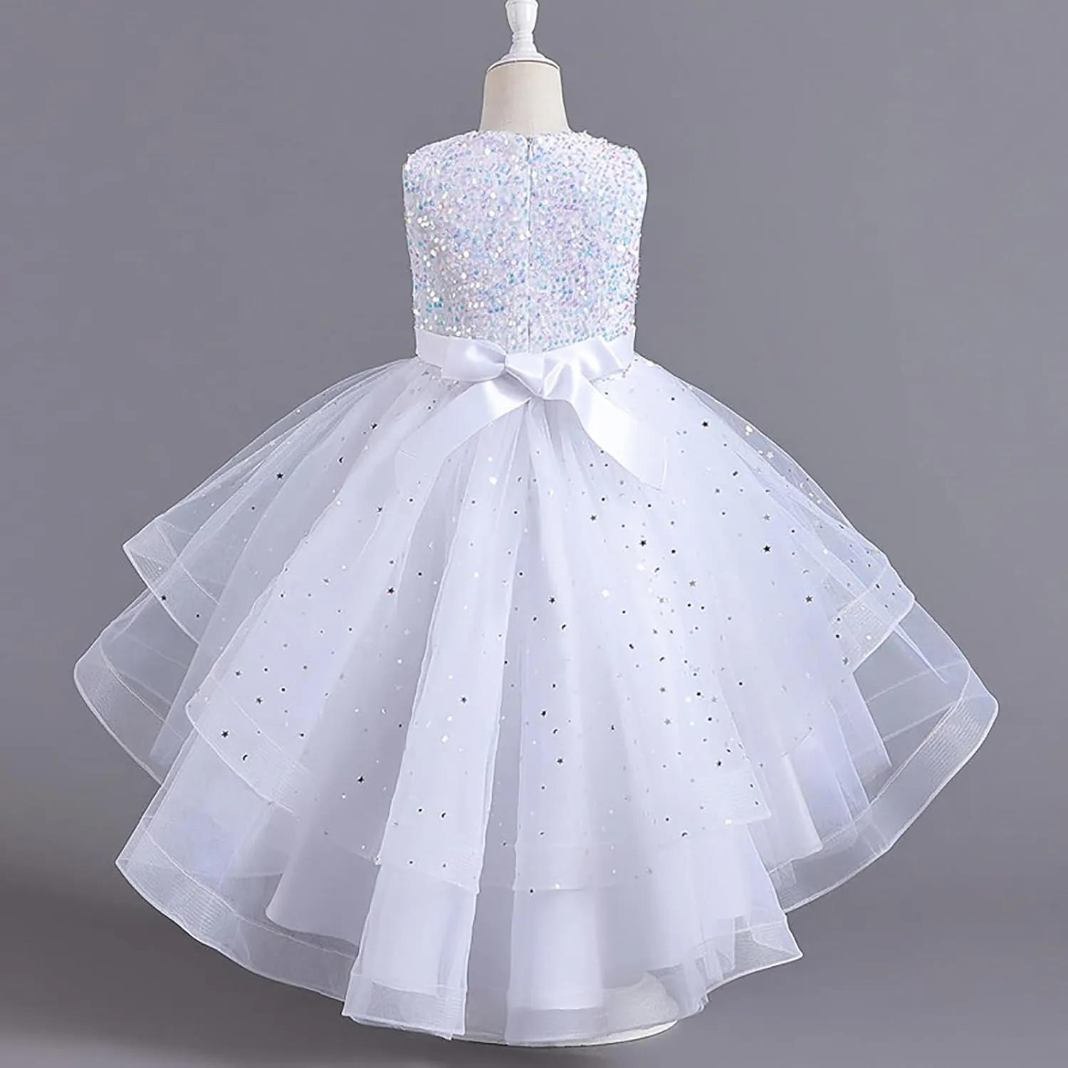 Girls Sequin Dress Sleeveless Special Occasion Kids Sequence Dresses Birthday Bridesmaid Gown for Wedding Party