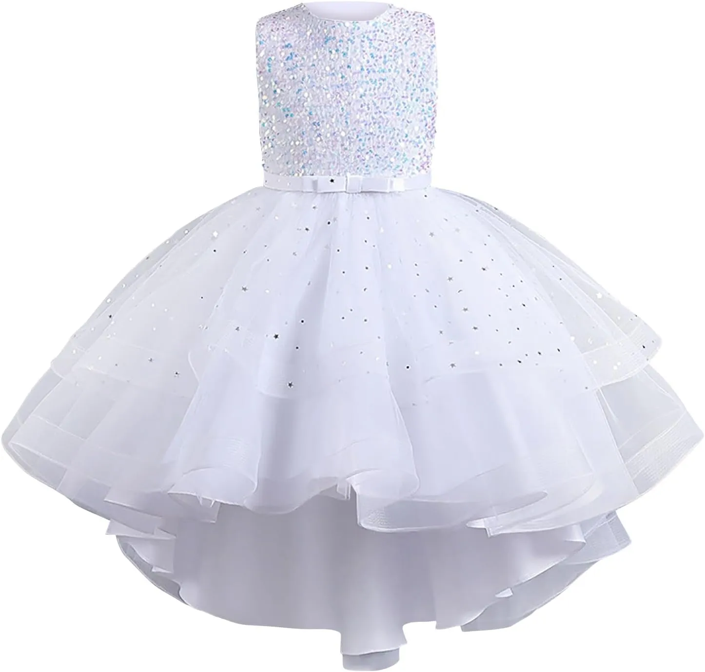 Girls Sequin Dress Sleeveless Special Occasion Kids Sequence Dresses Birthday Bridesmaid Gown for Wedding Party