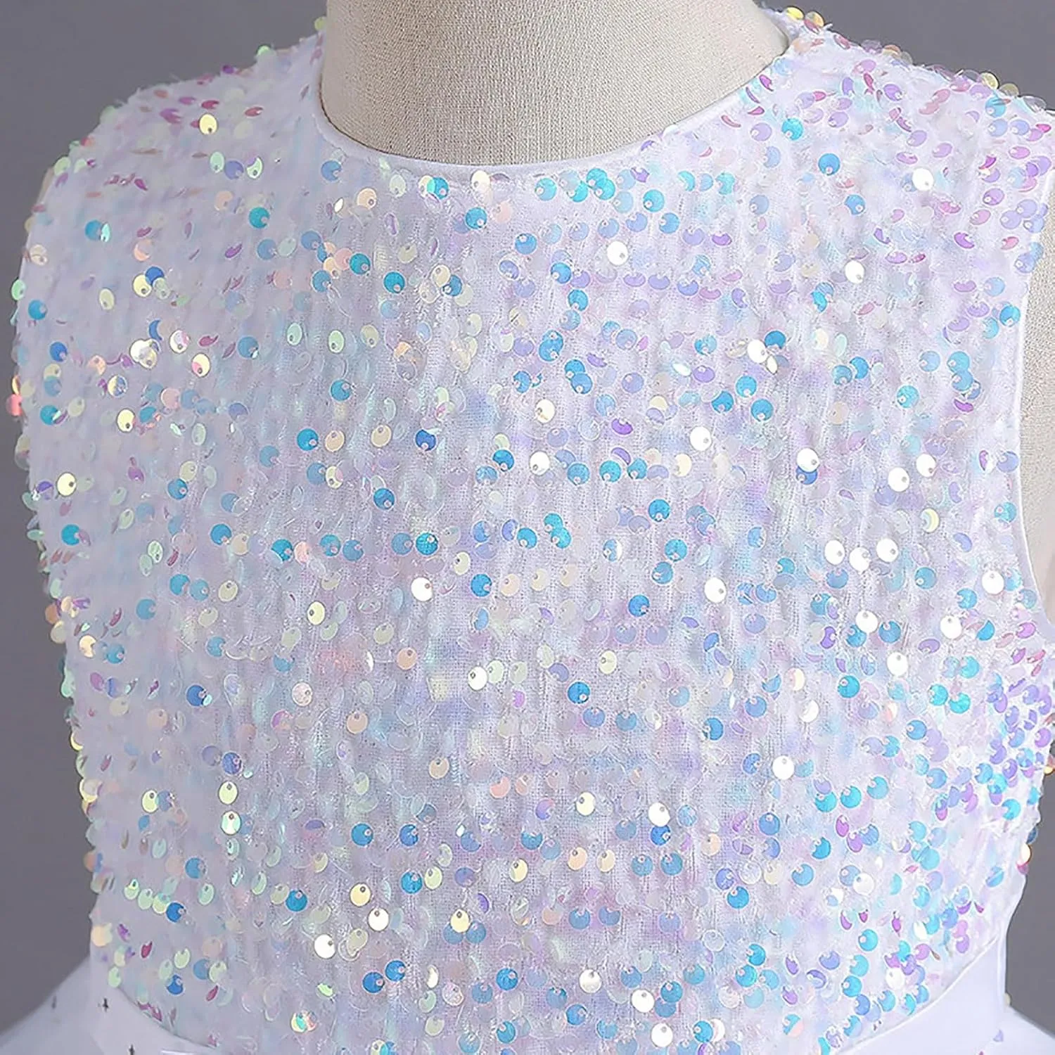 Girls Sequin Dress Sleeveless Special Occasion Kids Sequence Dresses Birthday Bridesmaid Gown for Wedding Party
