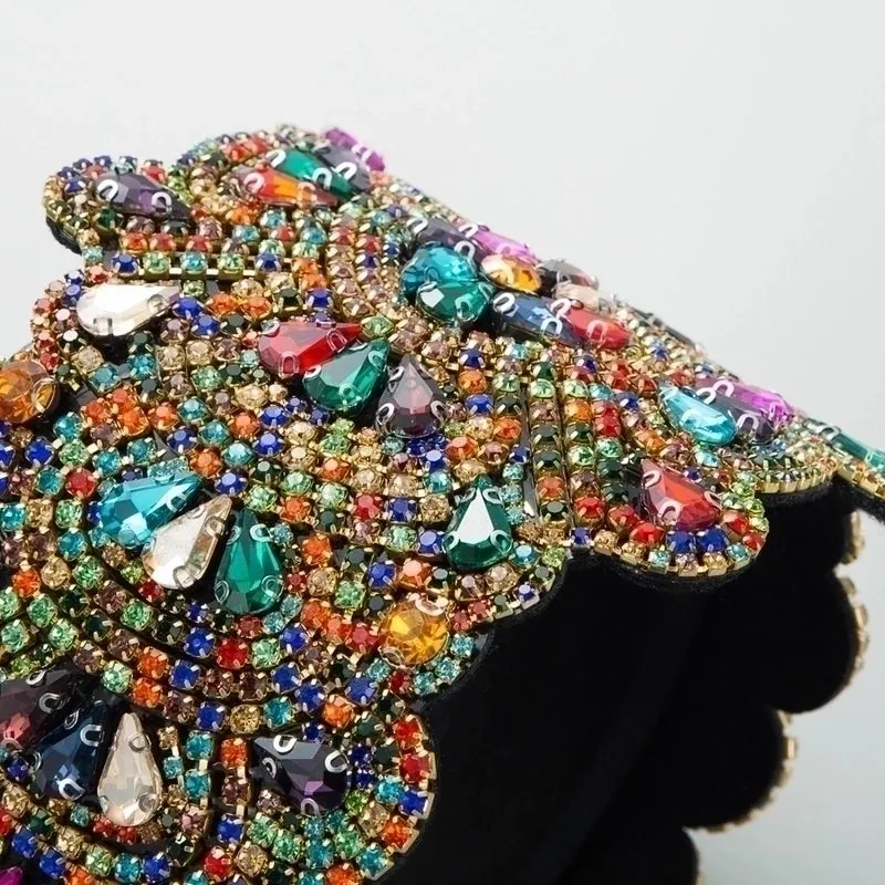 Glam Luxurious Geometric Cloth Inlay Rhinestones Hair Band