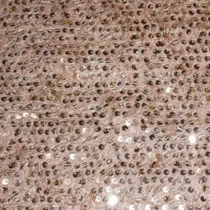 Gold/Beige Fringed Sequin Knit Fabric