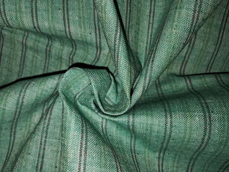 Green Stripes Cotton Fabric