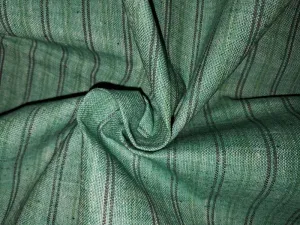 Green Stripes Cotton Fabric