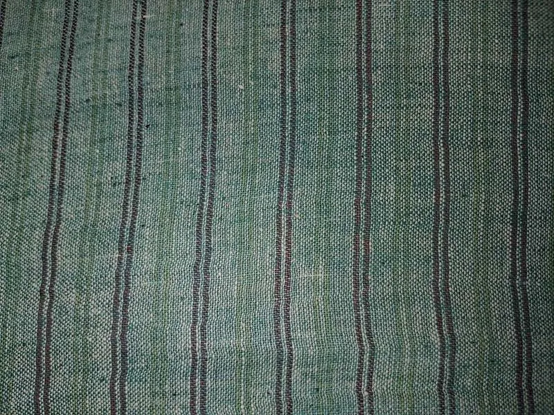 Green Stripes Cotton Fabric