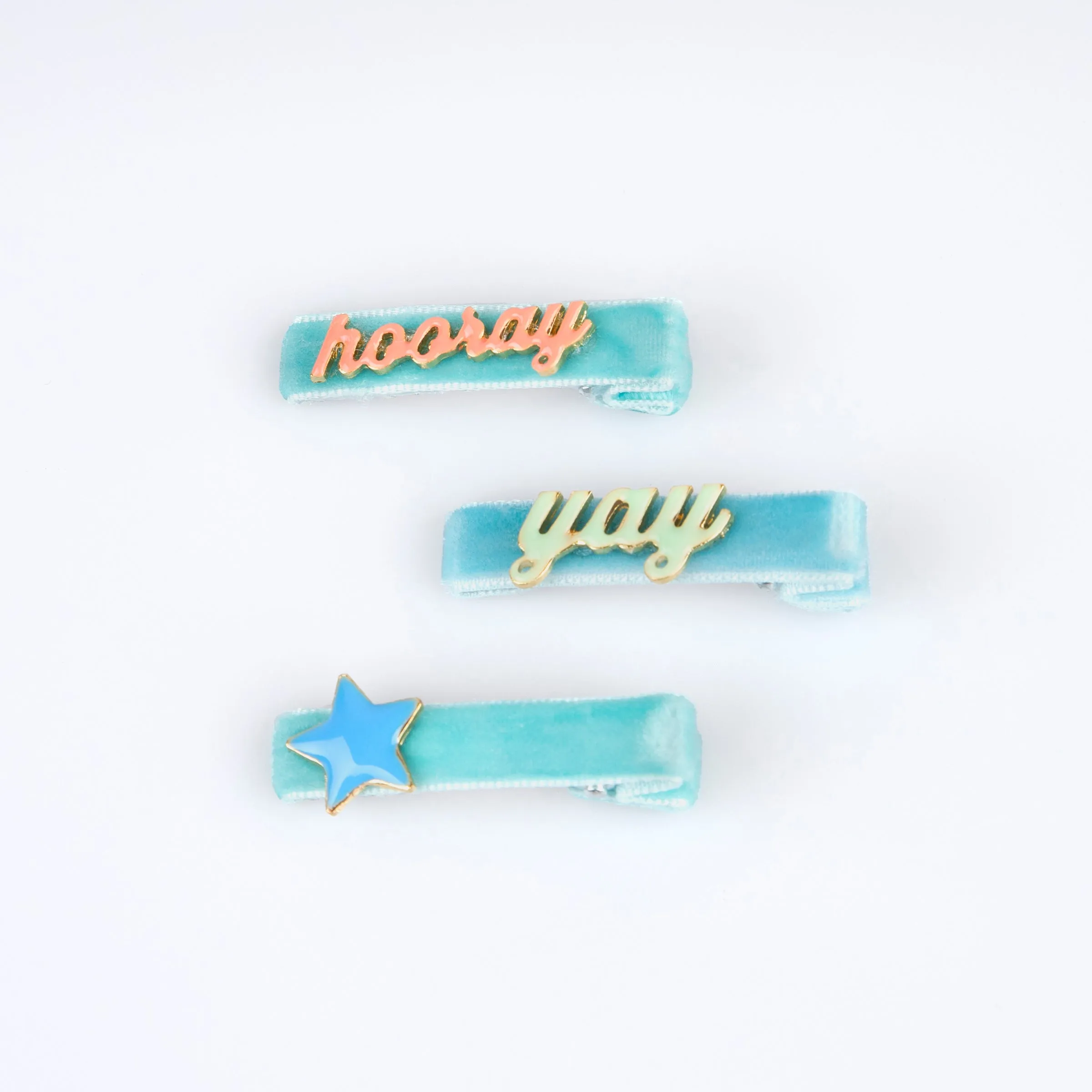 Happy Birthday Enamel Hair Clips (x 6)