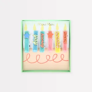 Happy Birthday Enamel Hair Clips (x 6)