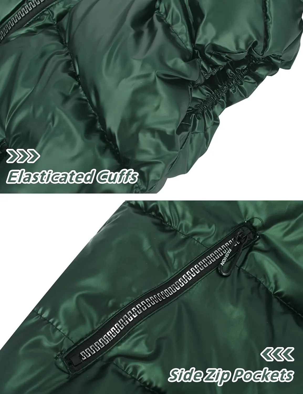 Happy Cherry Boys Shiny Quilted Vest, Teens Hooded Vest Zipper Sleeveless Jacket