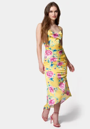 Hi Lo Ruched Midi Dress