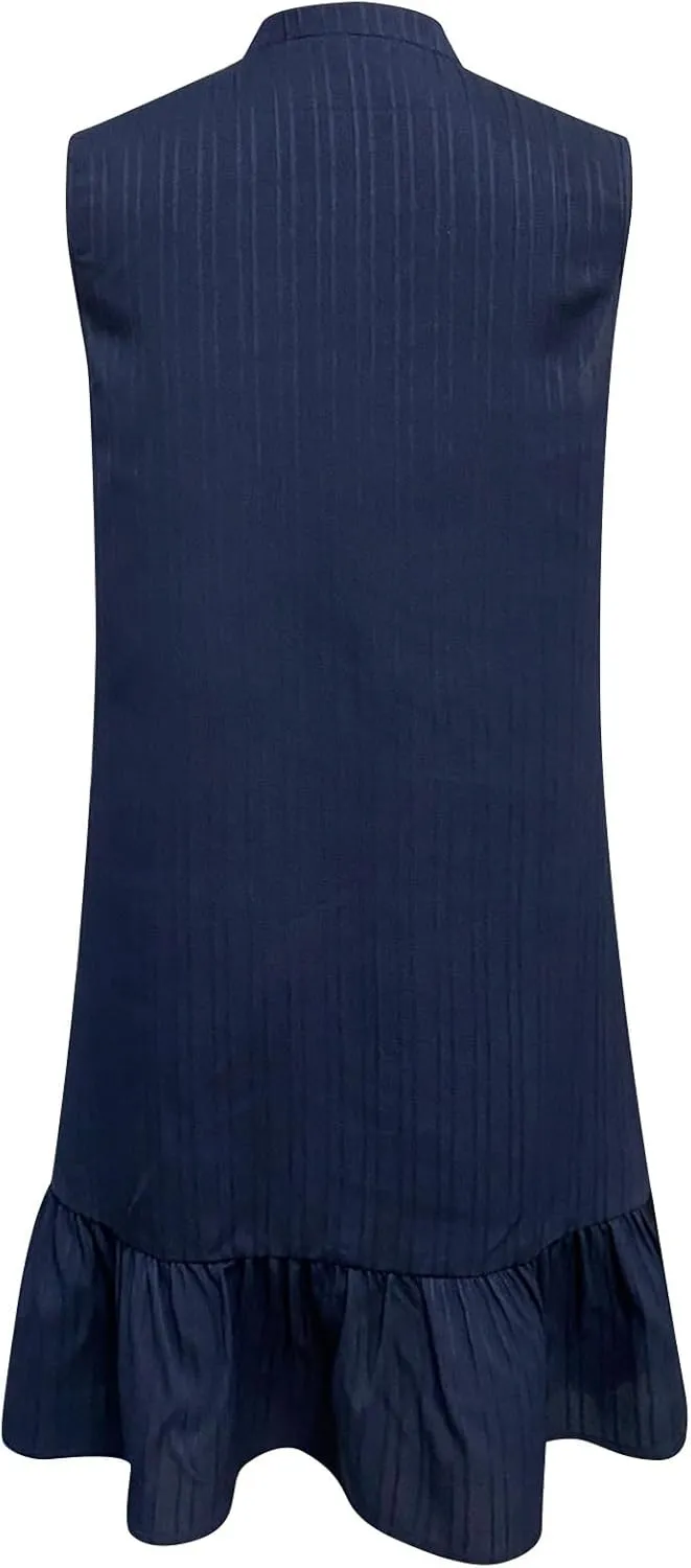 hlysgo Summer Dress for Women 2025 Trendy A-Line Flowy Ruffle Mini Sundress Casual Loose Fit Sleeveless V Neck Beach Dresses