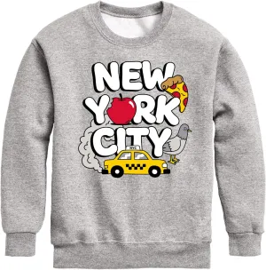 Instant Message - New York City Collage - Toddler & Youth Crewneck Fleece Sweatshirt