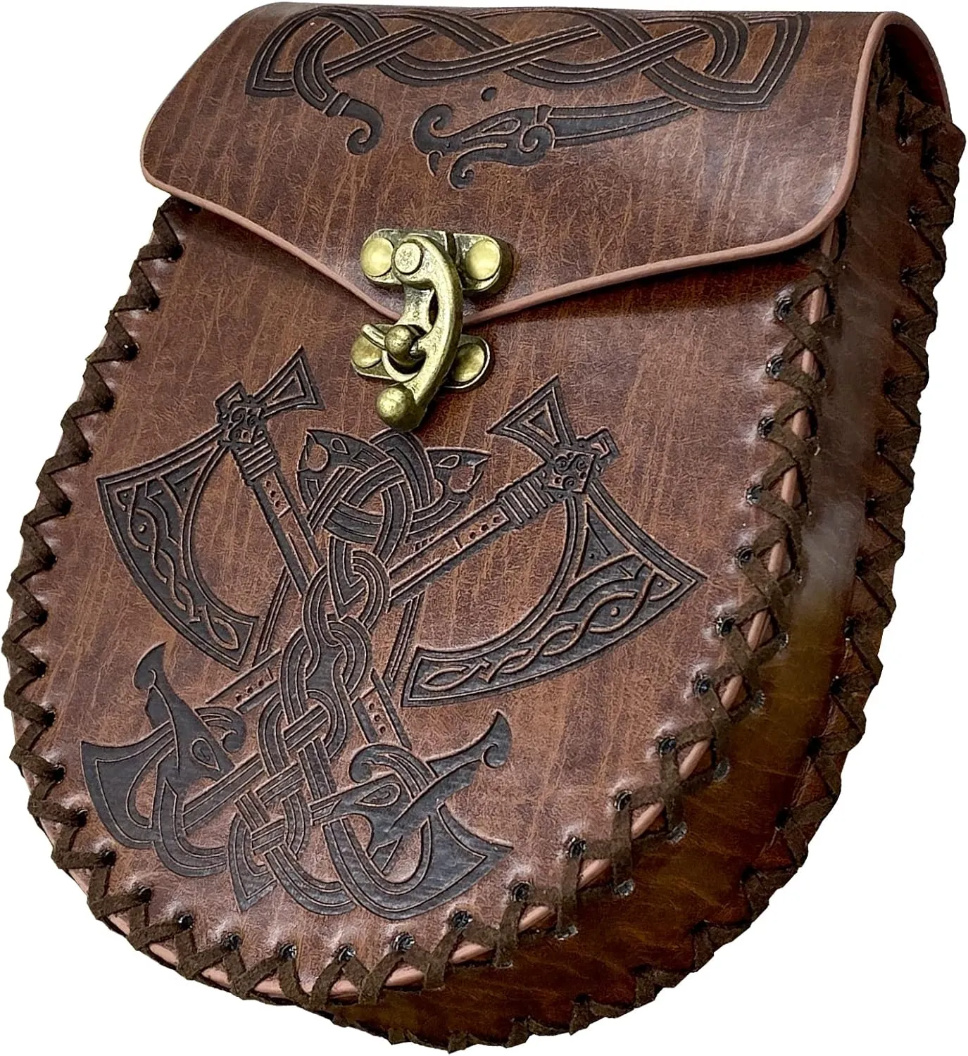 JAOYU Medieval Leather Pouch Renaissance Coin Pouch Nordic Vintage Belt Pouch Renaissance Faire Cosplay Costume Accessories Viking Dice Bag