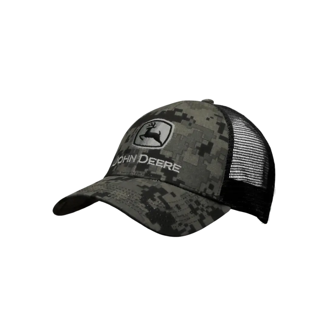 John Deere Camo Cotton Mesh Black Cap
