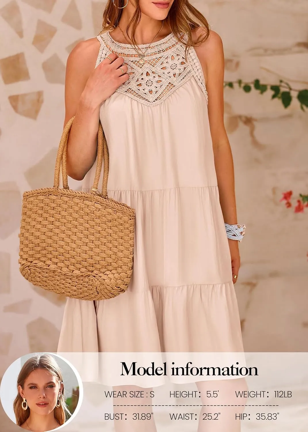KIRUNDO Womens Summer Casual Sleeveless Halter Sundress 2025 Hollow Out Tiered Swing A Line Mini Beach Vacation Dresses