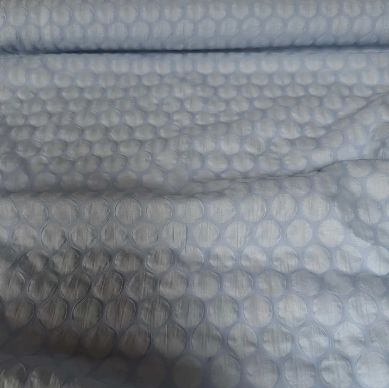 KOKKA • Small Dots Textured Cotton Fabric • Pale Blue • NEW