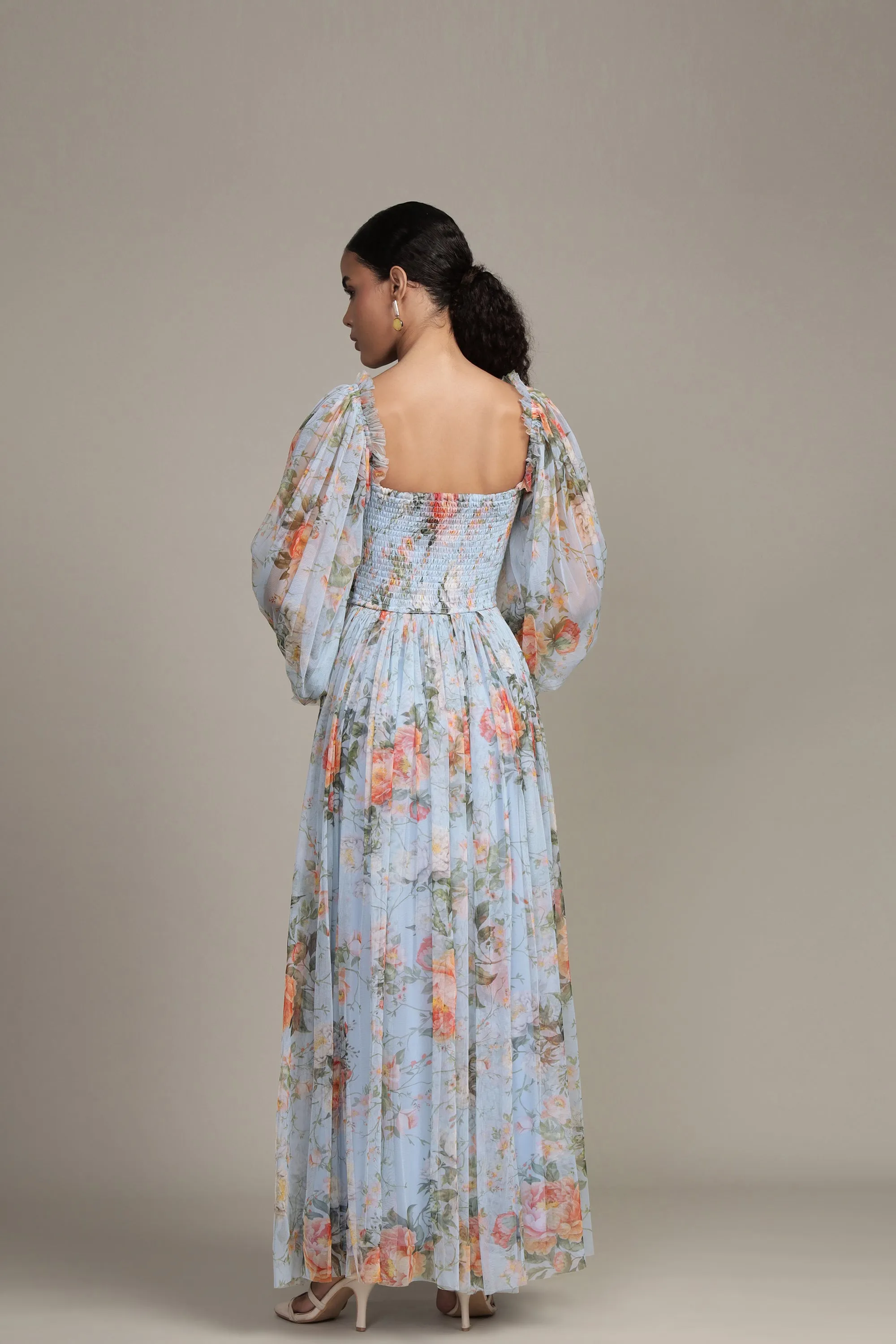 Lana Maxi Dress Blue Floral Print