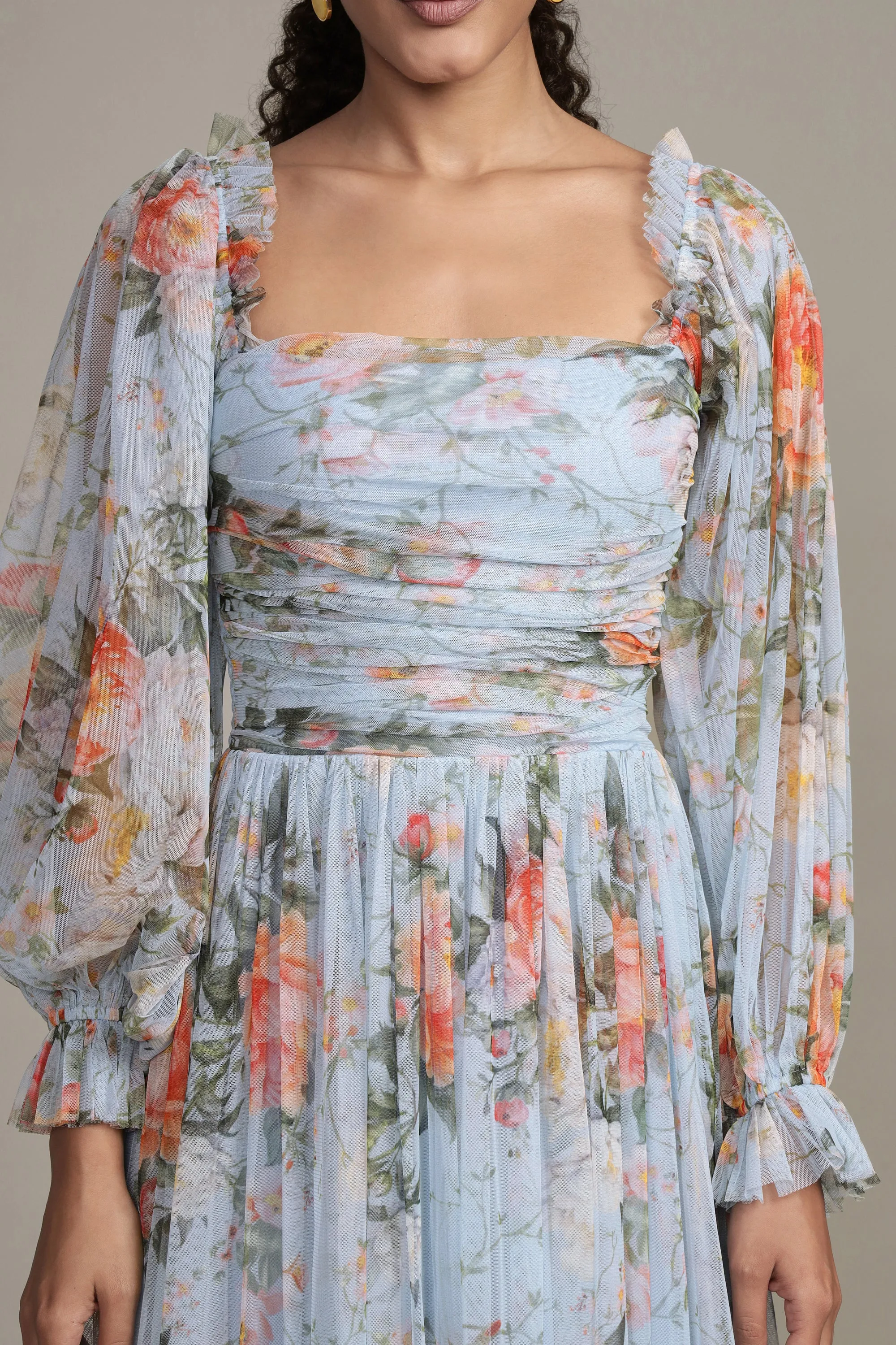 Lana Maxi Dress Blue Floral Print