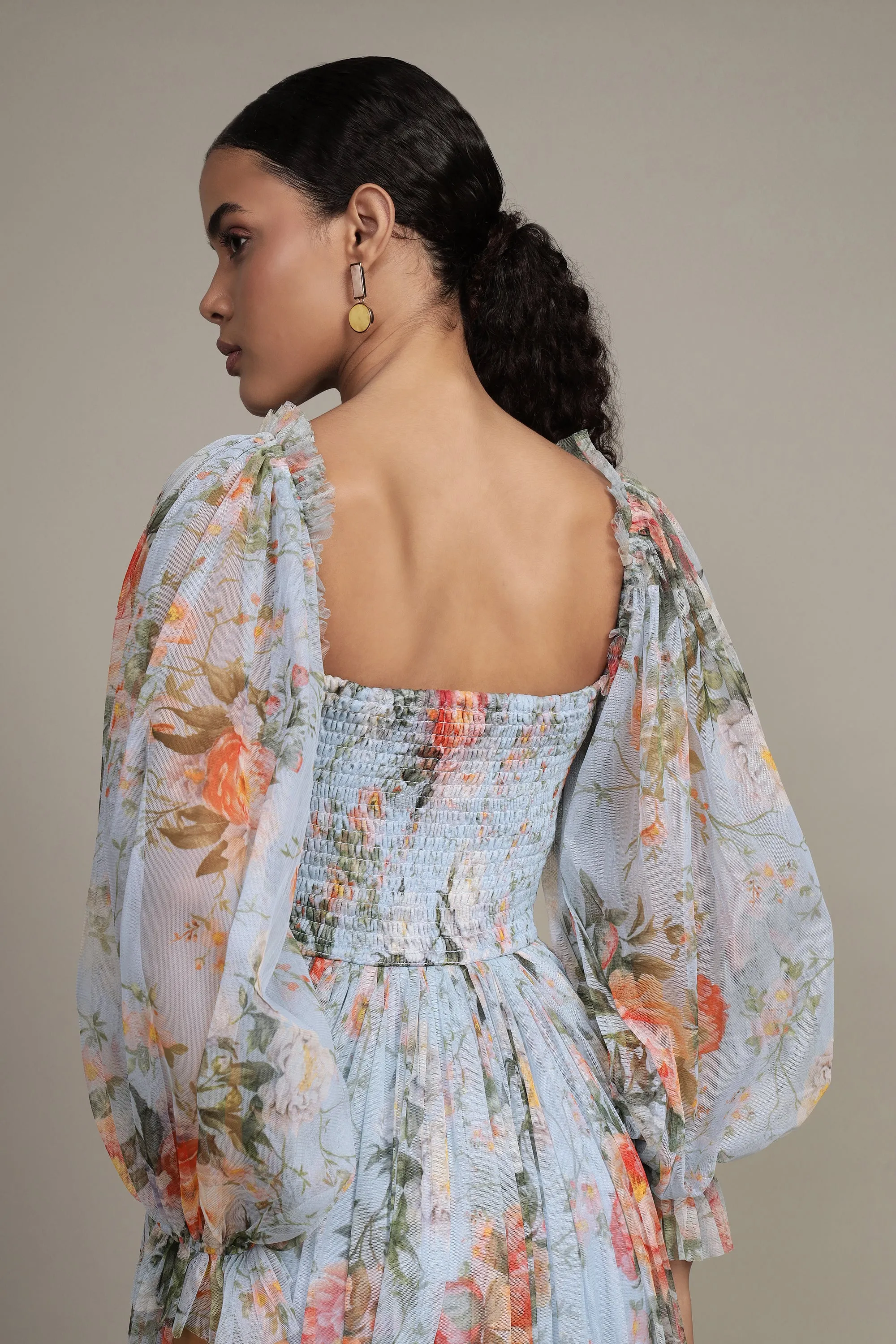 Lana Maxi Dress Blue Floral Print