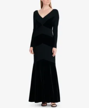 Lauren Ralph Lauren Women's Special Occasion Dresses BLACK/BLACK - Black Velvet Radiant Gown - Women