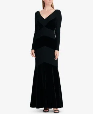 Lauren Ralph Lauren Women's Special Occasion Dresses BLACK/BLACK - Black Velvet Radiant Gown - Women