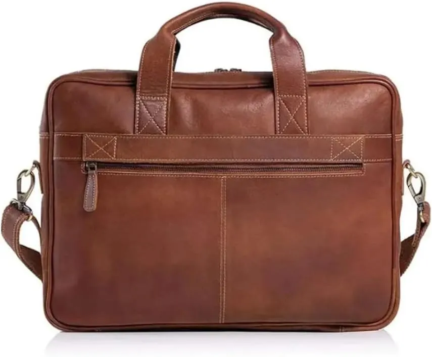 Leather Laptop Messenger Bag, Crossbody Briefcase for Men, Travel Shoulder Bag Laptop Office Bag For Men