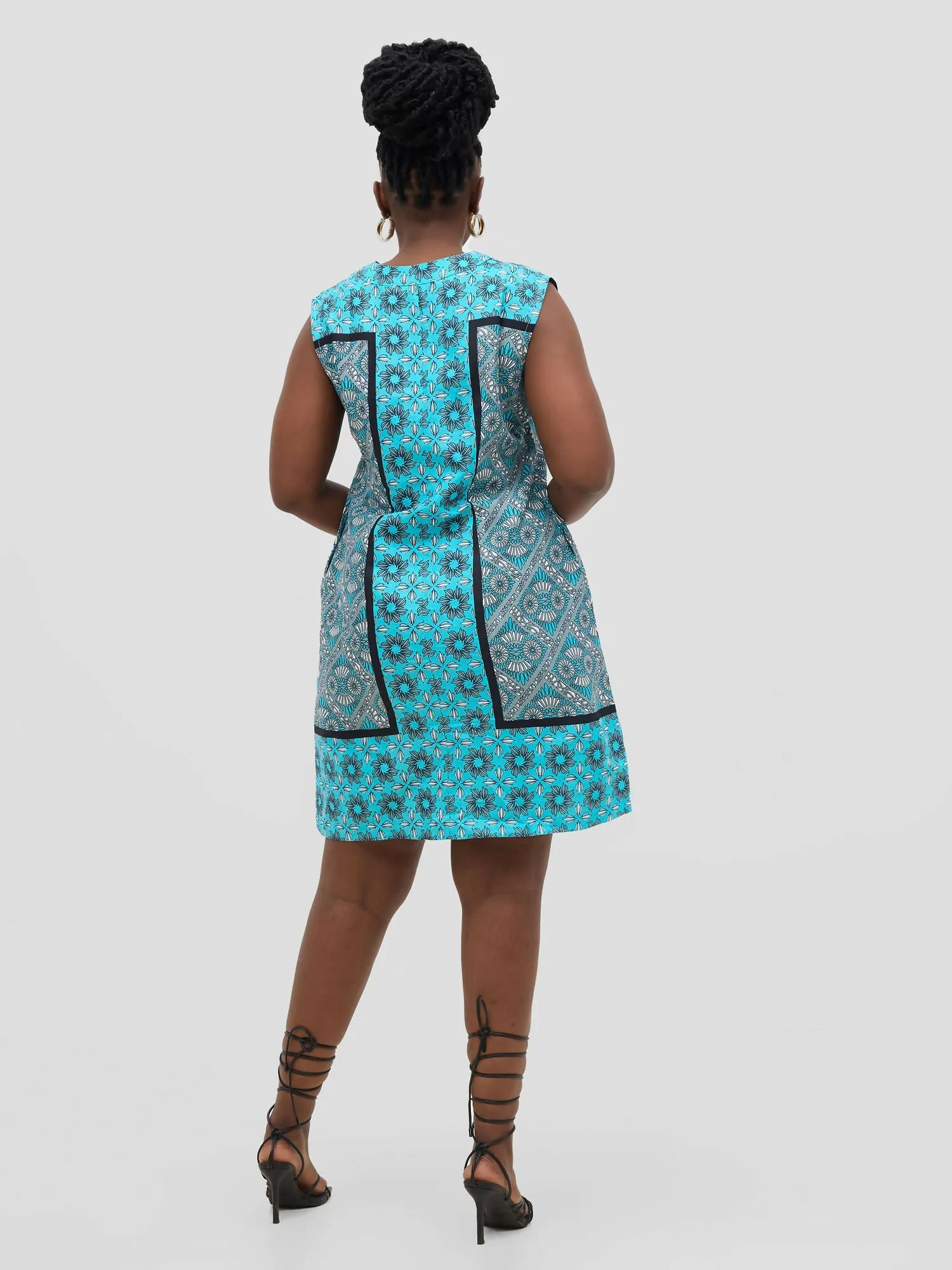 Leso Shift Dress - Blue flower