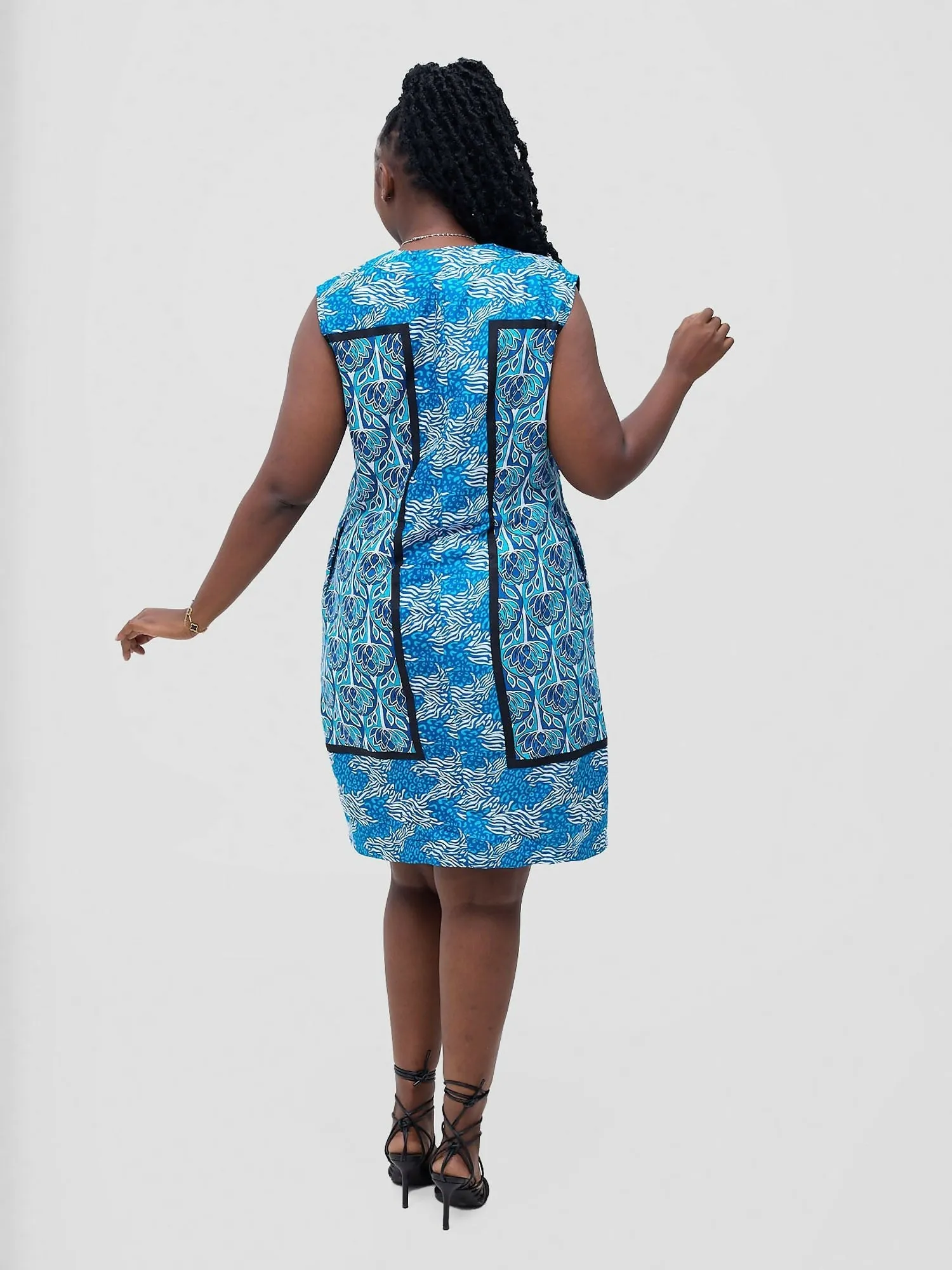 Leso Shift Dress - Blue Lilly