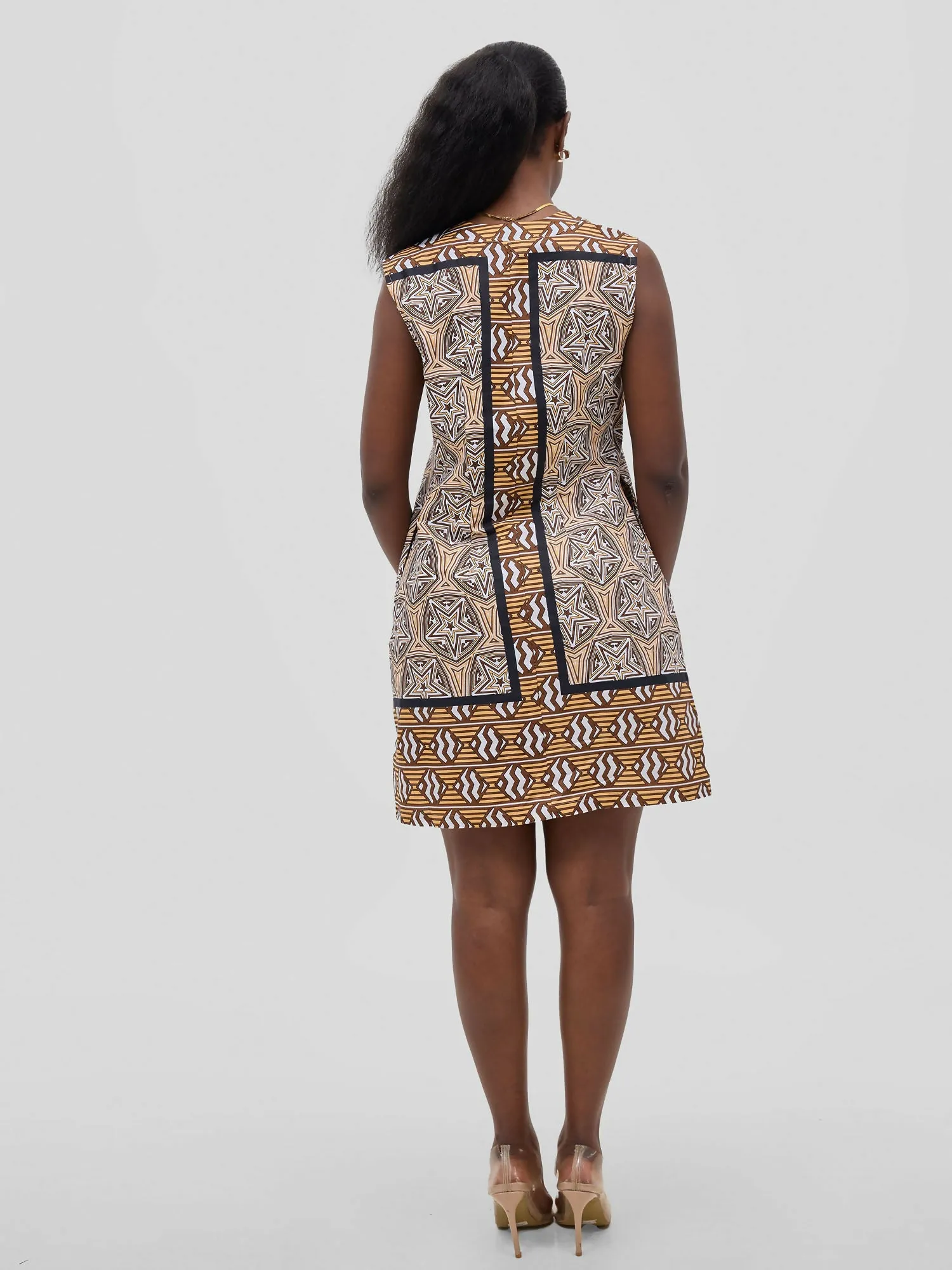 Leso Shift Dress - Brown