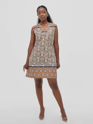 Leso Shift Dress - Brown