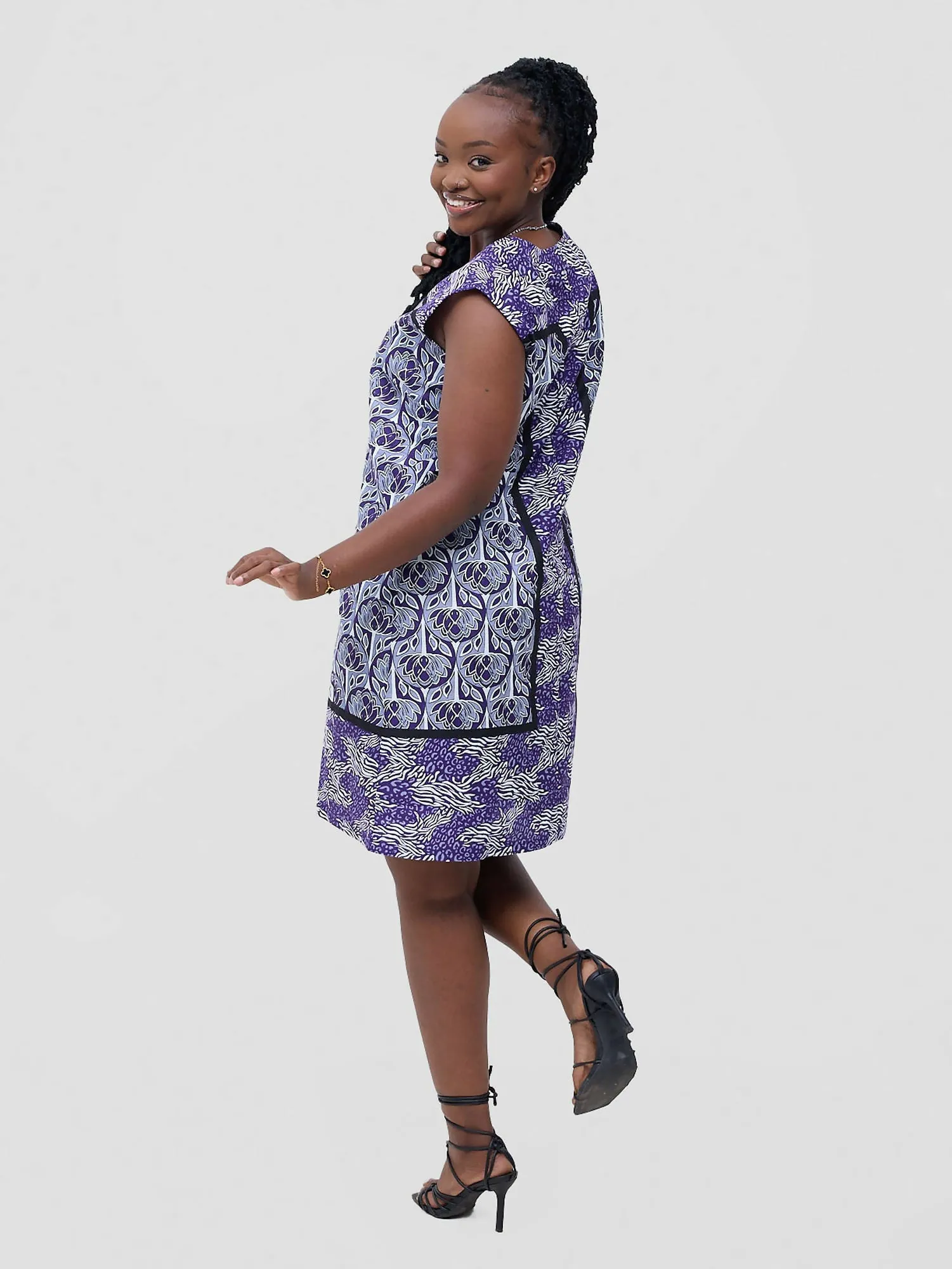 Leso Shift Dress - Purple Lilly