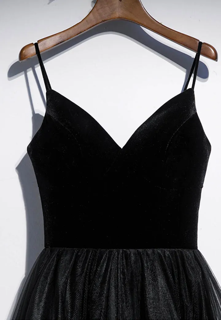 Luolandi Black Velvet Tulle Short Prom Dresses A-Line Party Dresses Homecoming Dresses