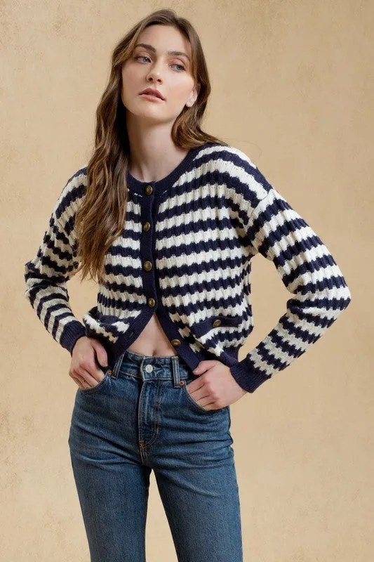 Mila Stripe Knit Cardigan