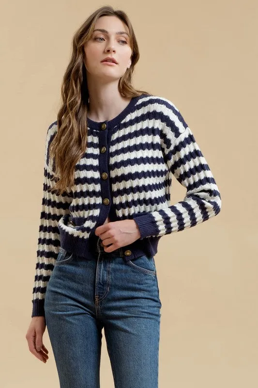 Mila Stripe Knit Cardigan