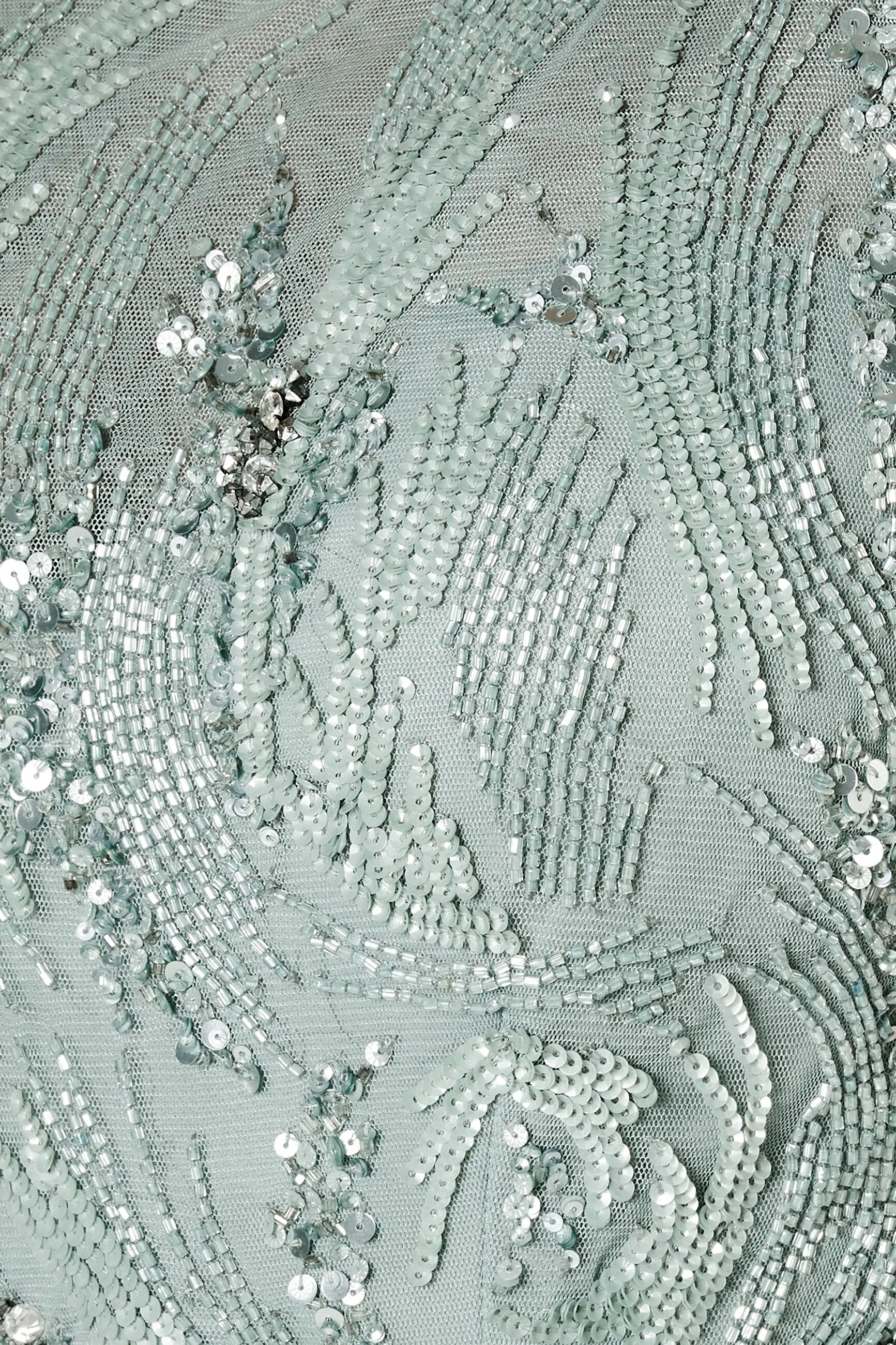 Montage 221965 Scoop Neck Fit & Flare Sequin Gown With Belt