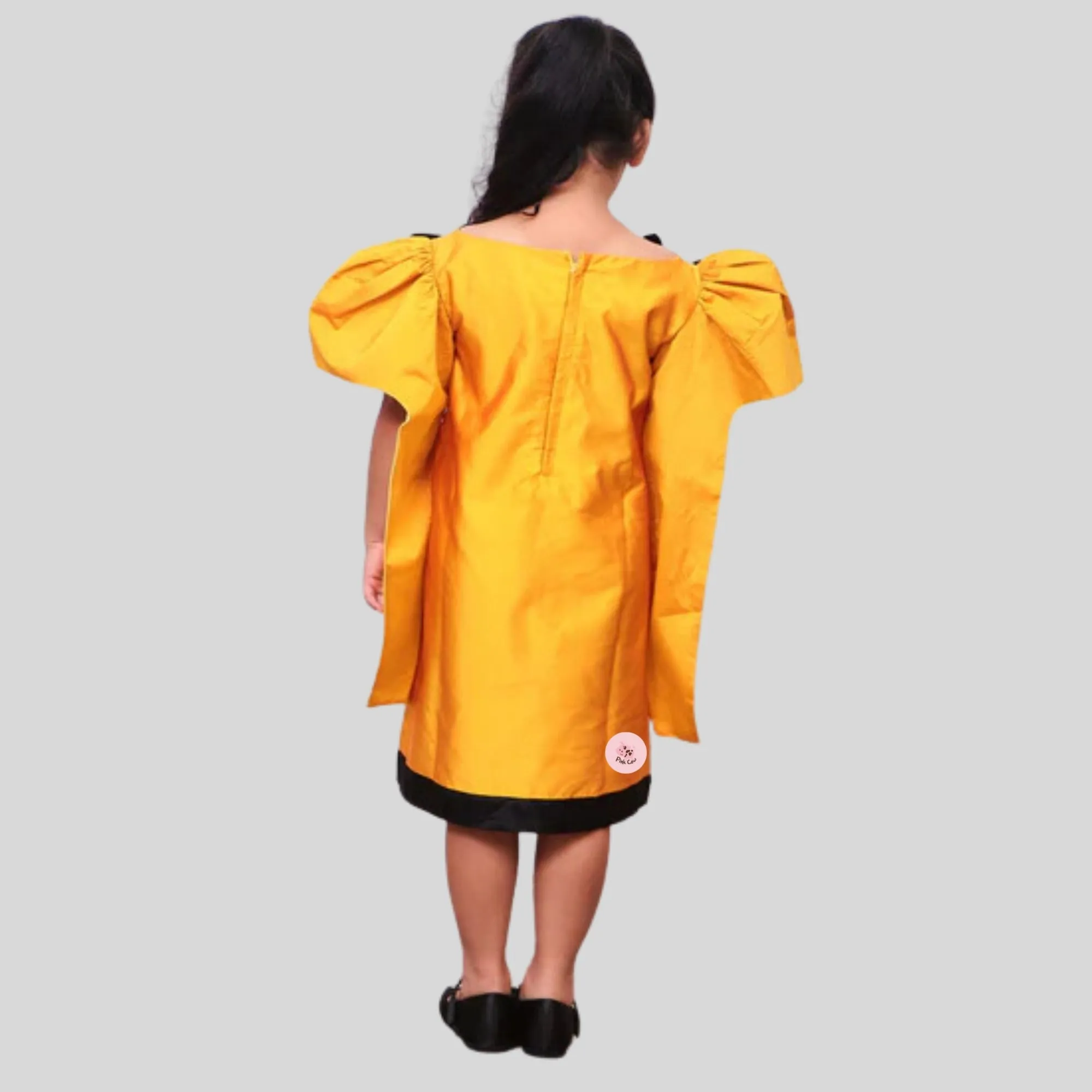 Mustard Yellow Bowie Dress With Stylish Sleeves