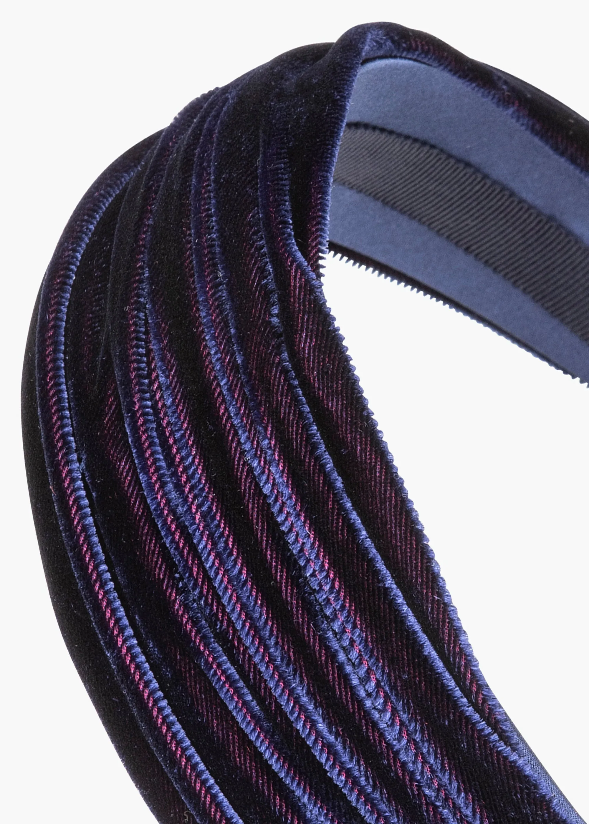Natasha Velvet Headband -- Navy