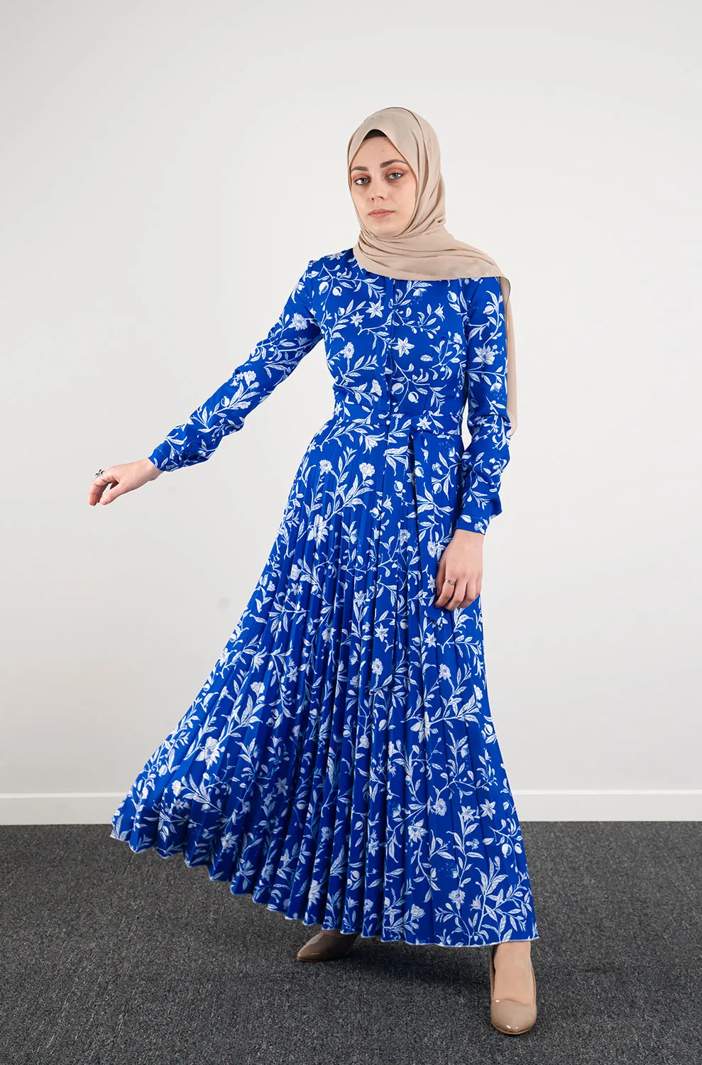 Navy Pleat dress