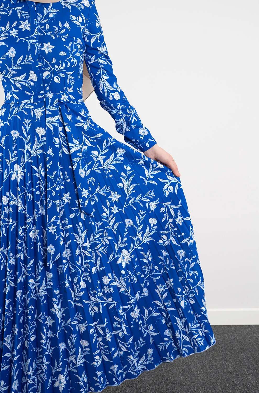 Navy Pleat dress