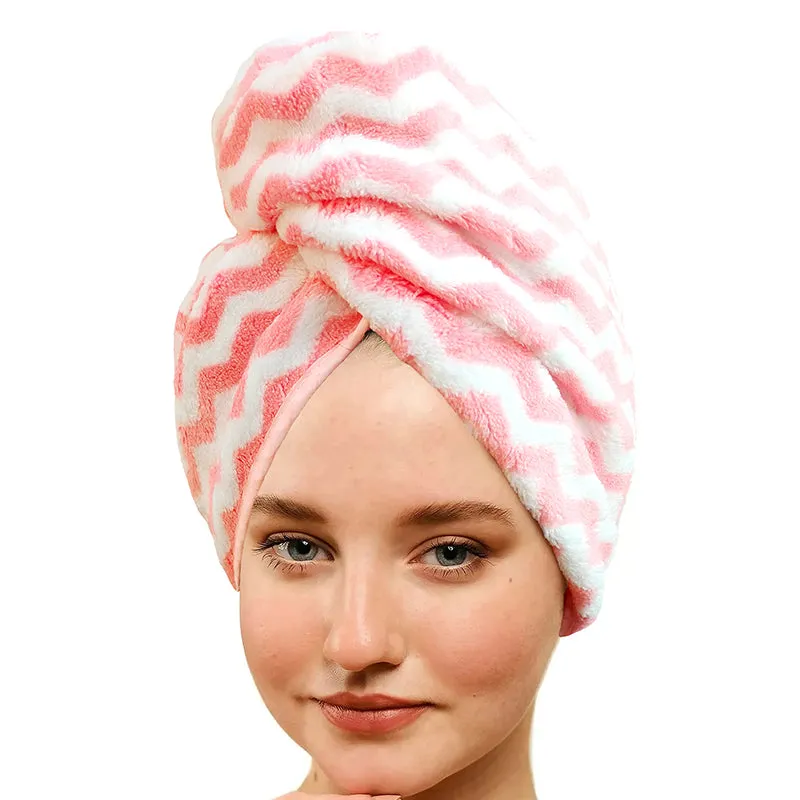Neriah High Absorbent Hair Towel - Pink