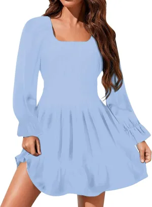 Off the Shoulder Rompers for Women Dressy Short/Long Sleeve Romper Ruffle Layer Back Tie Mini Short Jumpsuits