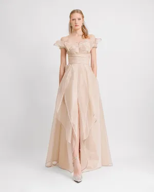Off-the-shoulders Layered Ruffles Dress