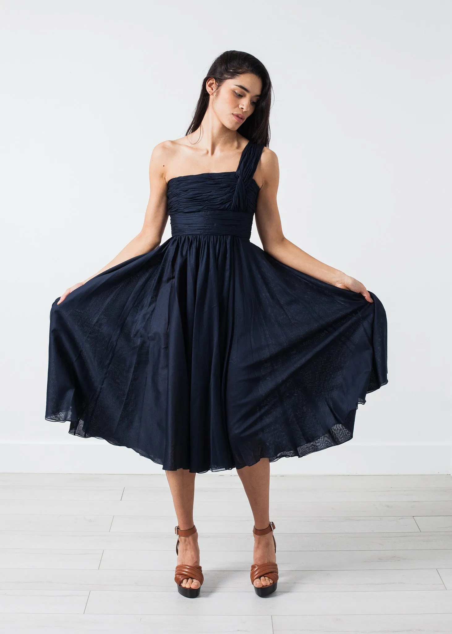 One Shoulder Dress in Navy - A Stylish and Fashionable Choice