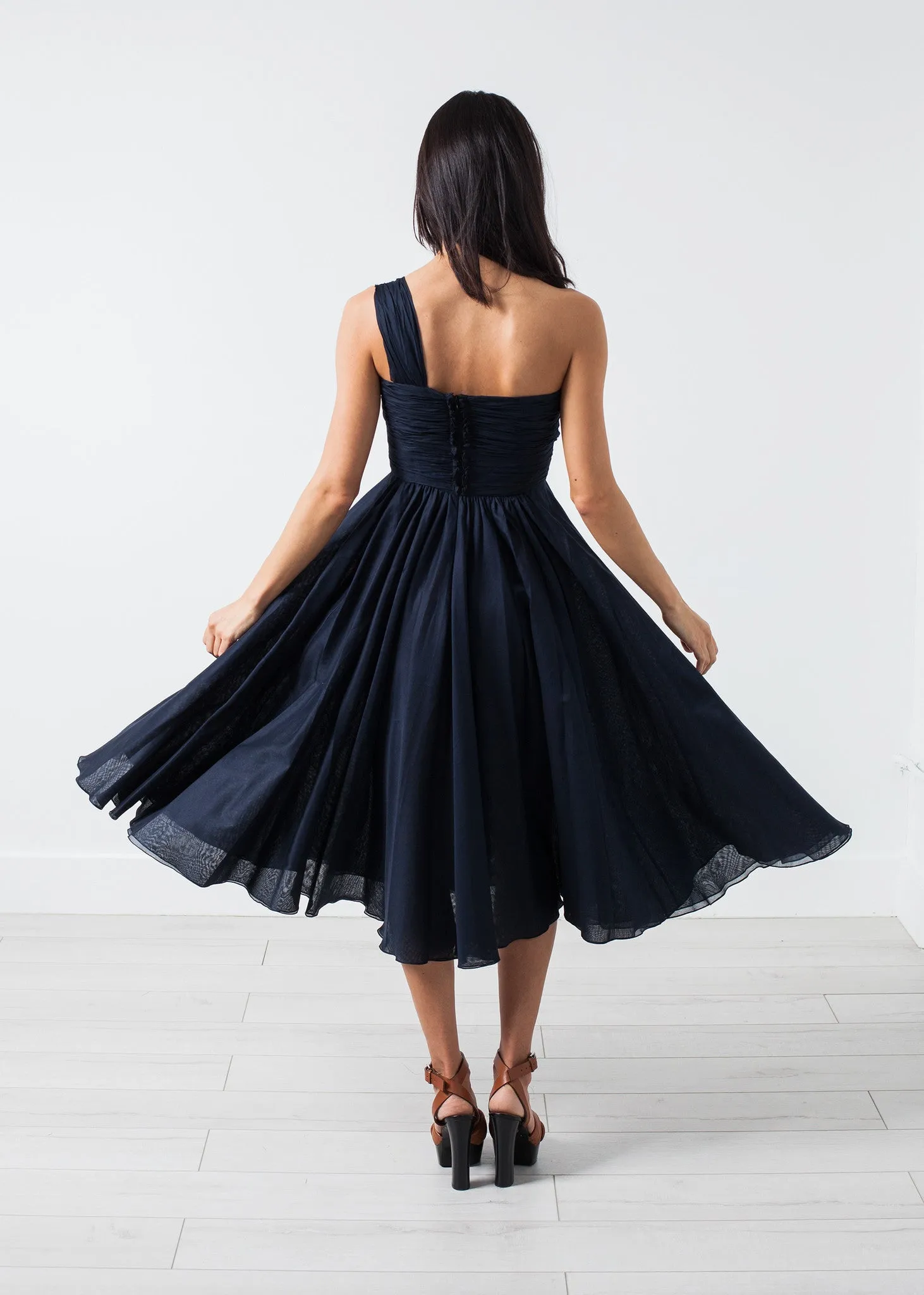 One Shoulder Dress in Navy - A Stylish and Fashionable Choice