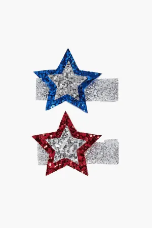 Ooahooah Double Glitter Stars Girls Hairclips