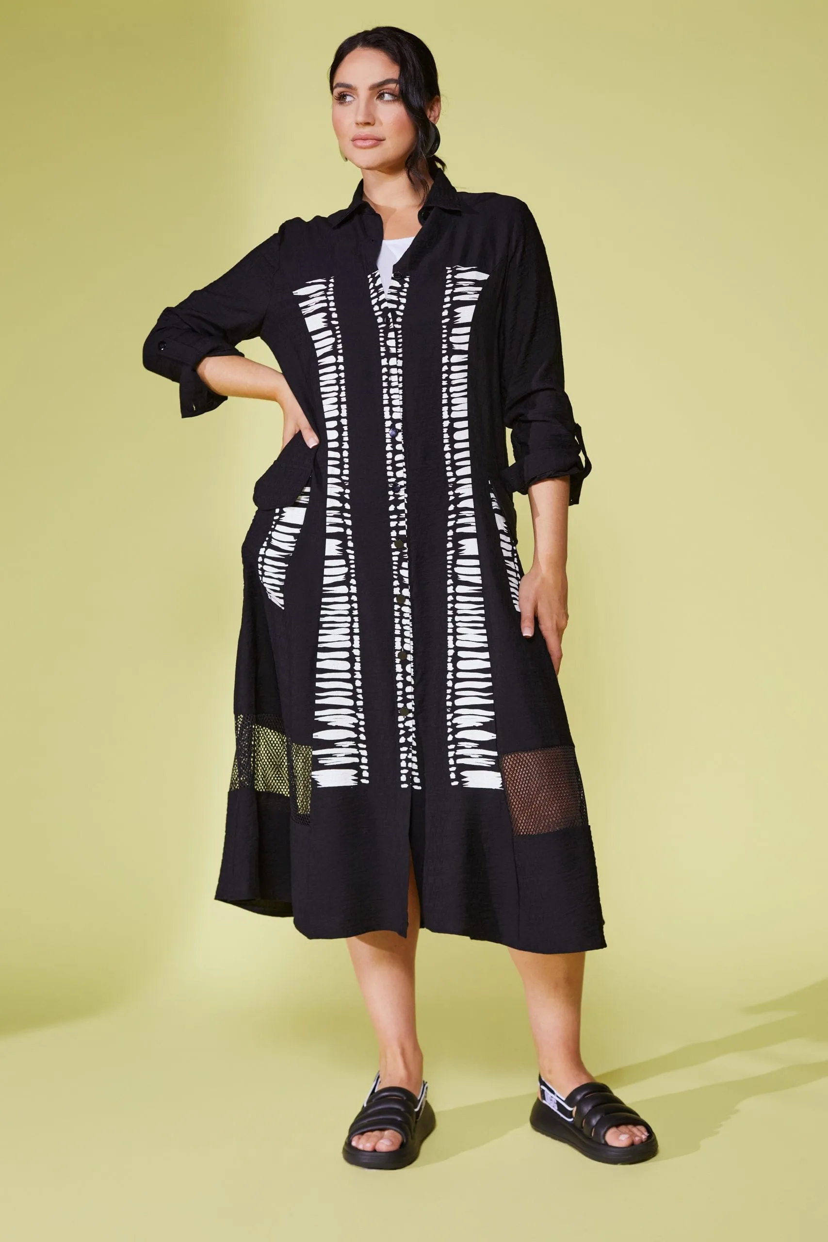 ORA Contrast Shirt Dress