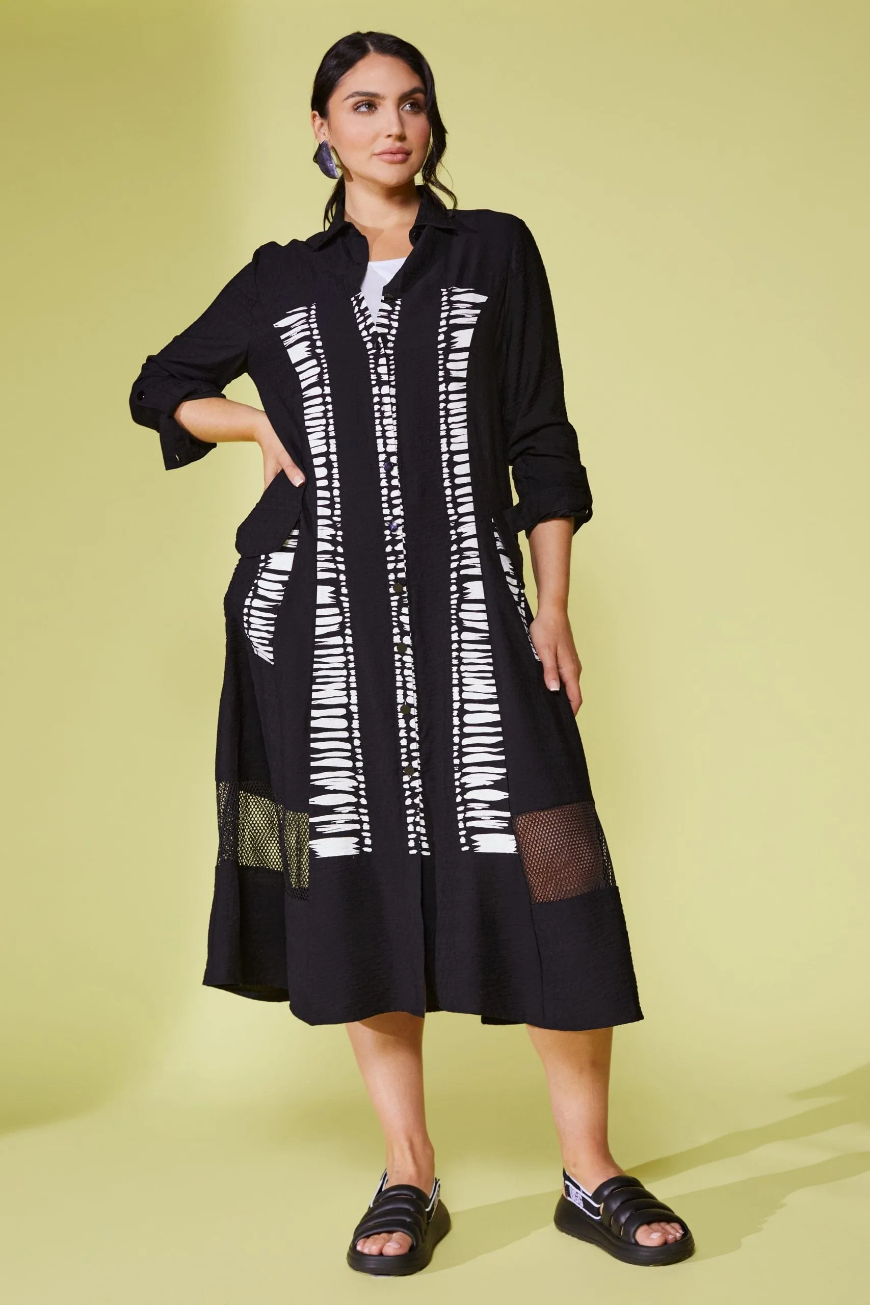 ORA Contrast Shirt Dress