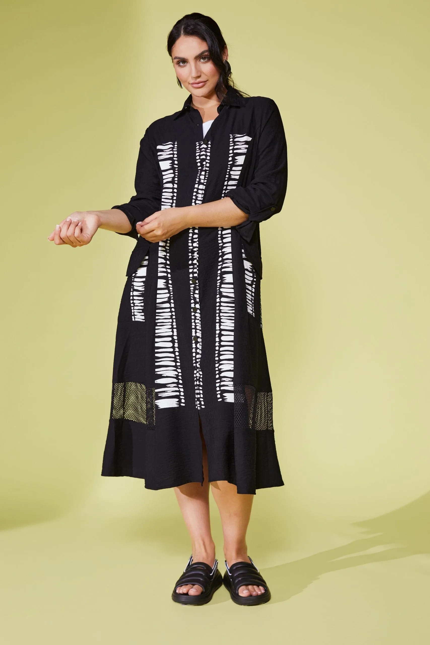 ORA Contrast Shirt Dress