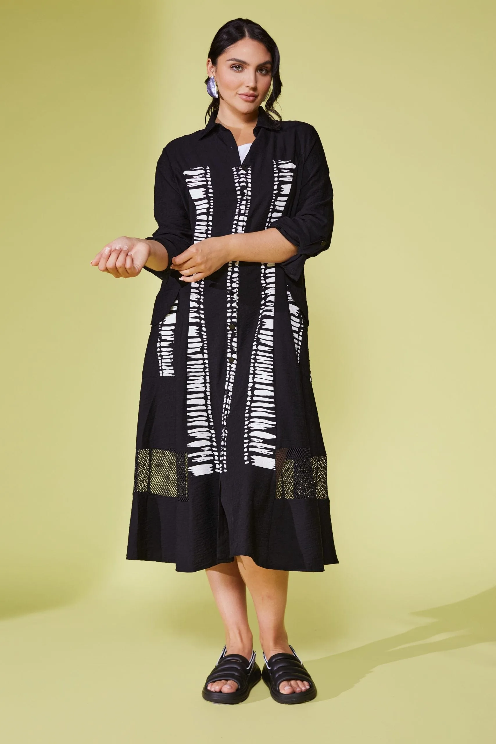 ORA Contrast Shirt Dress