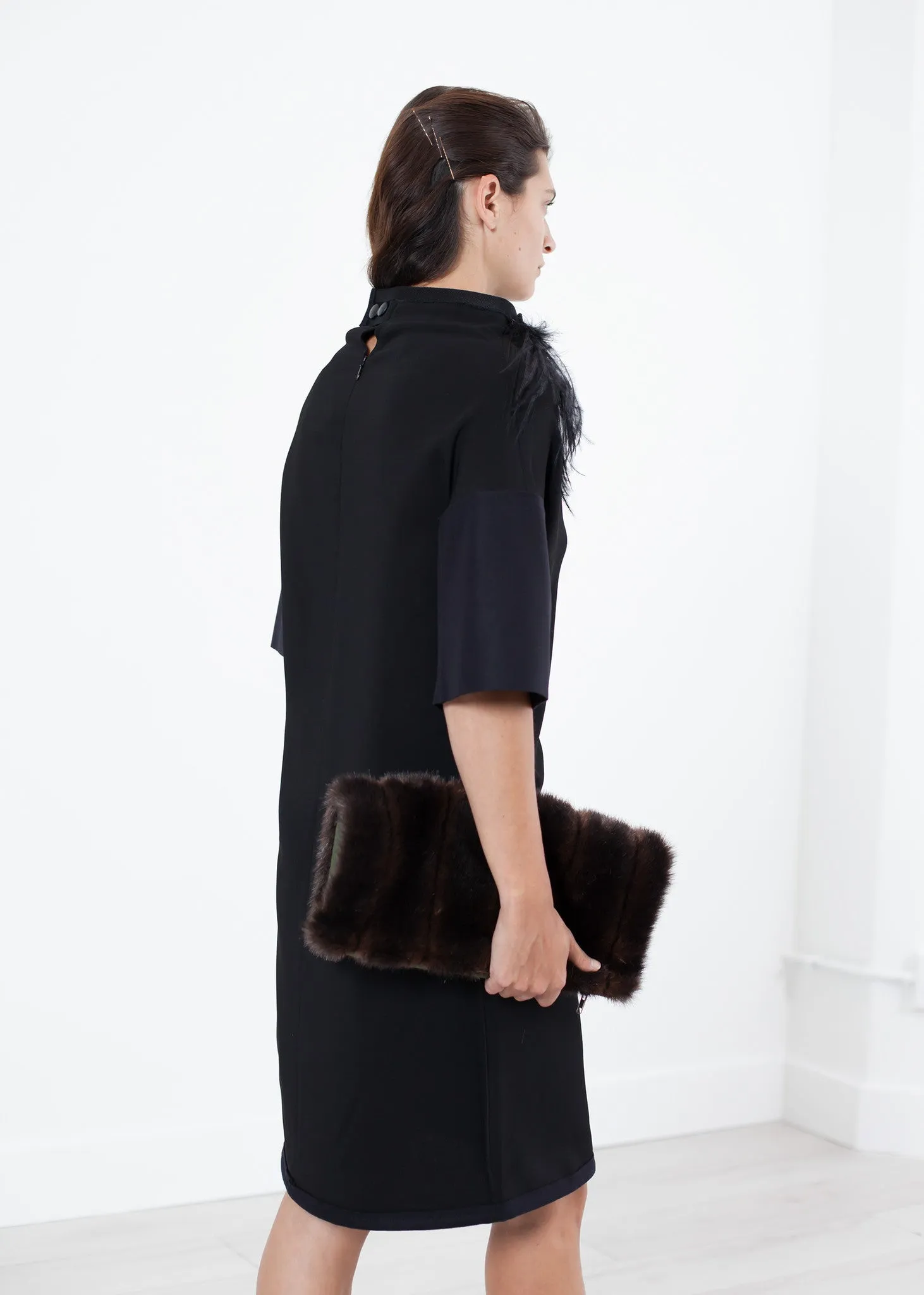 Ostrich Plume Dress in Black - A Stylish and Fashionable Choice