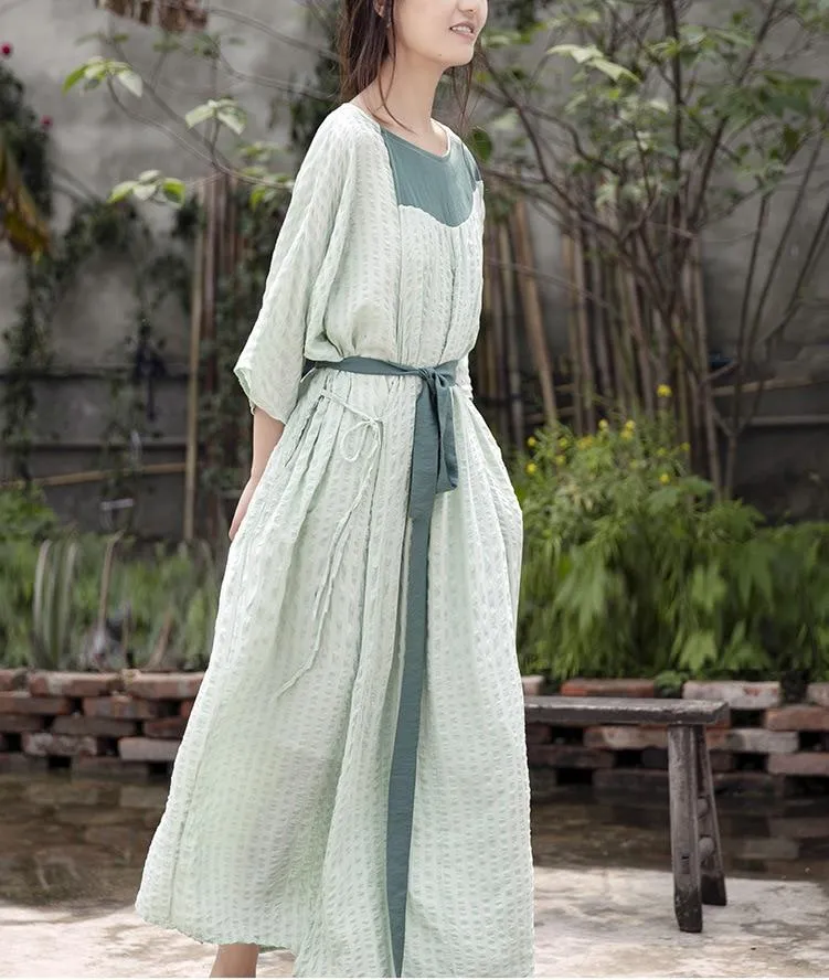 Oversized Green Cotton Dress | Lotus